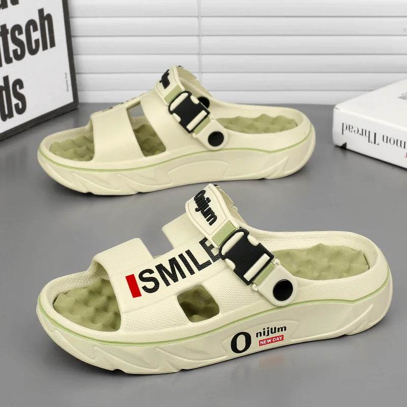 Buy Center Men's Comfortable Massage Slippers - Soft Casual Slides - Buy Center UK