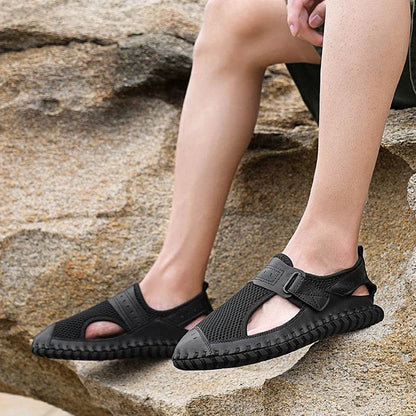 Buy Center Genuine Leather Men’s Sandals - Casual Summer Beach Shoes - Buy Center UK