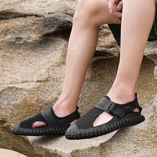 Buy Center Genuine Leather Men’s Sandals - Casual Summer Beach Shoes - Buy Center UK