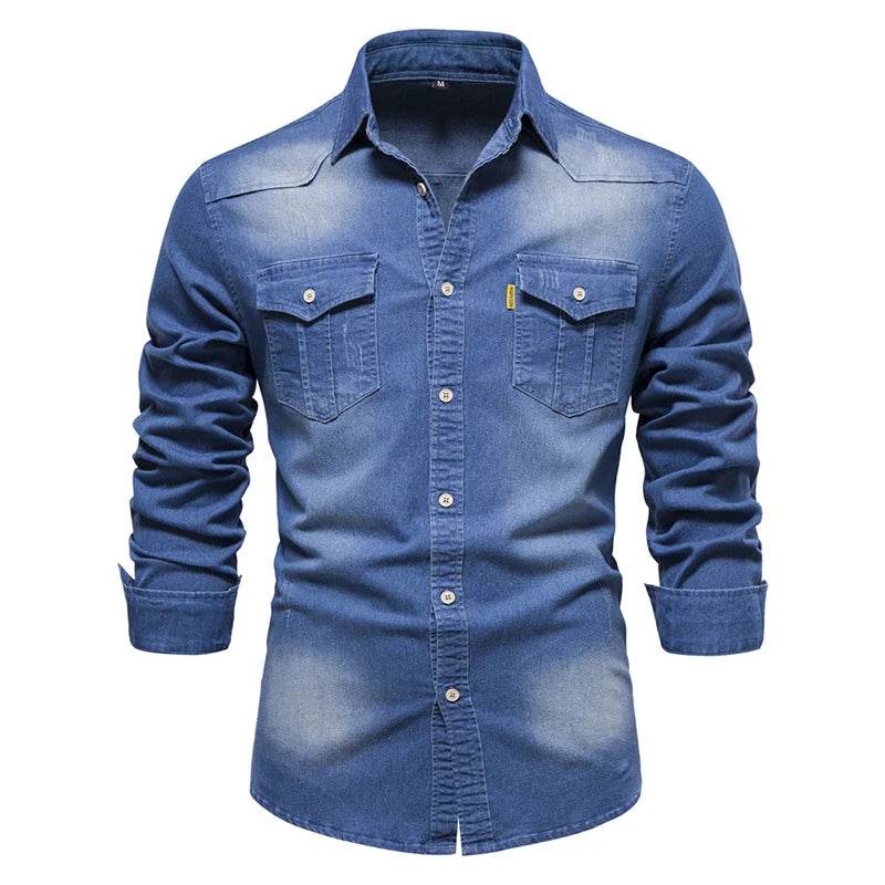 Buy Center Y2K Fashion Denim Shirt - Casual Loose Fit for Men - Buy Center UK