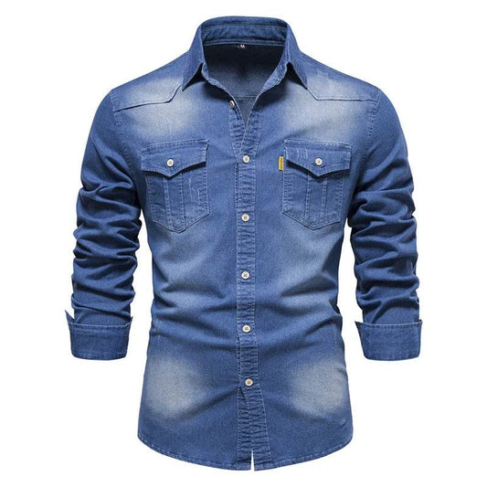 Buy Center Y2K Fashion Denim Shirt - Casual Loose Fit for Men - Buy Center UK