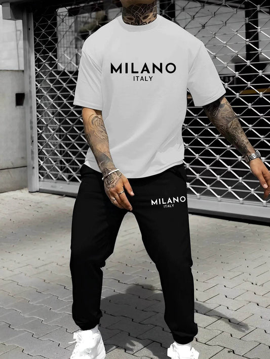 Buy Center Men's Casual Sportswear Set - Comfy T-Shirt & Long Pants - Buy Center UK