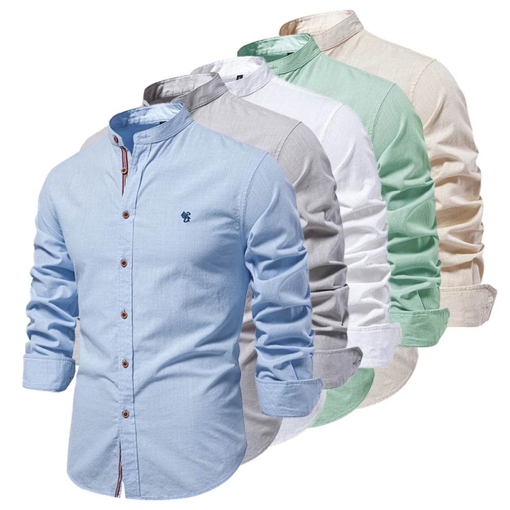 Buy Center Men's 100% Cotton Long Sleeve Shirt - Stylish Casual Fit - Buy Center UK