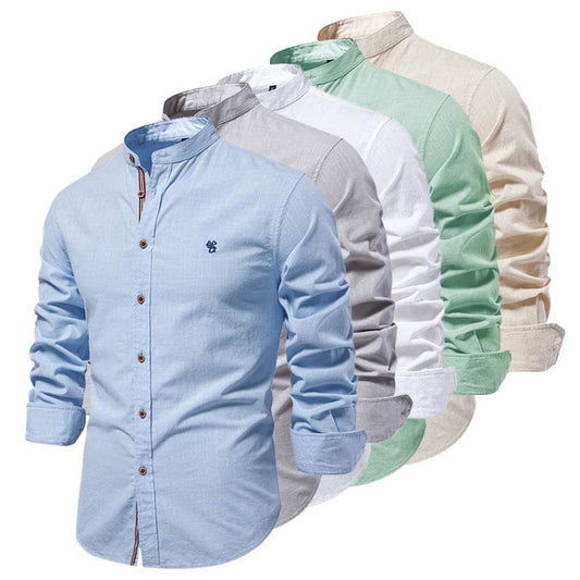 Buy Center Men's 100% Cotton Long Sleeve Shirt - Stylish Casual Fit - Buy Center UK