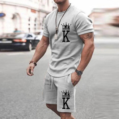 2025 Men's Summer Sports Set - Y2K Style 3D Poker King Design - Buy Center UK