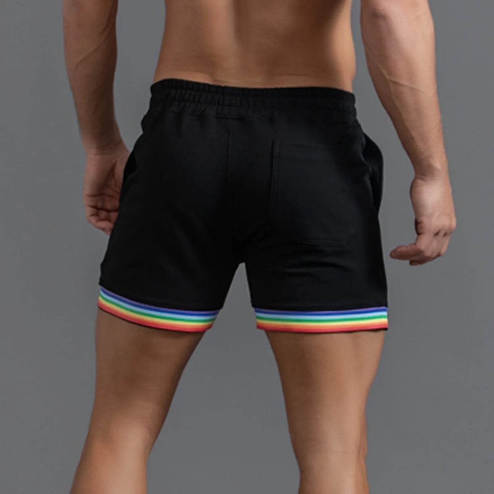 Buy Center Men's Summer Polyester Shorts - Rainbow Colors & Pockets - Buy Center UK