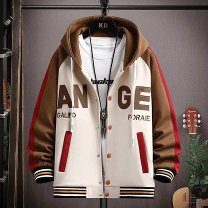 Buy Center Trendy Letter Print Hooded Jacket - Loose Fit Cardigan - Buy Center UK