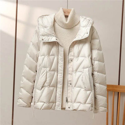 Buy Center Women's Lightweight Down Jacket - Stylish Hooded Puffer Coat - Buy Center UK