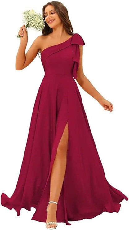 Buy Center Customized Satin A-Line One Shoulder Bridesmaid Dress - Buy Center UK