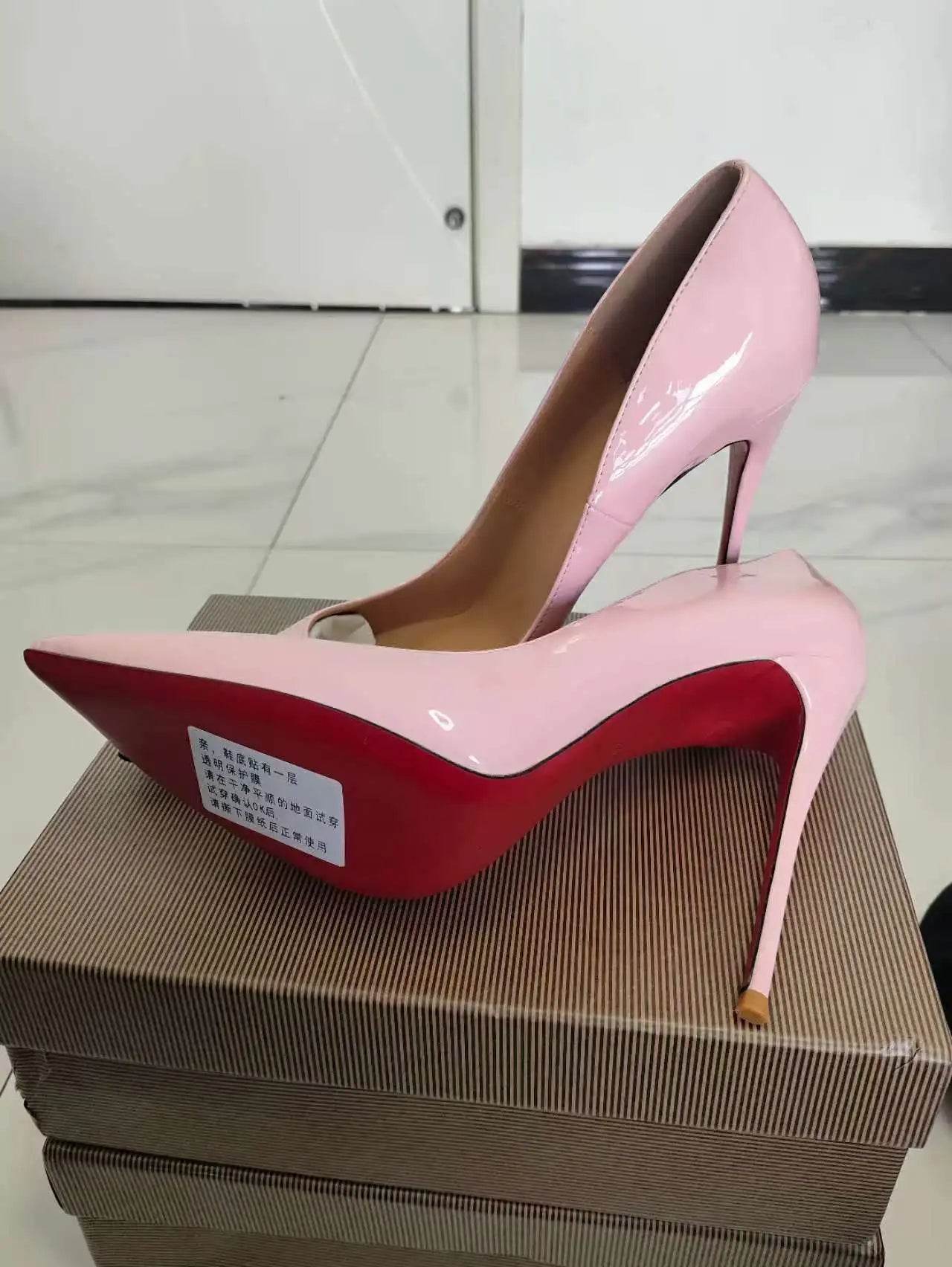 Buy Center Women's Patent Pointed Toe Slip-On Pumps - 12cm Heels - Buy Center UK