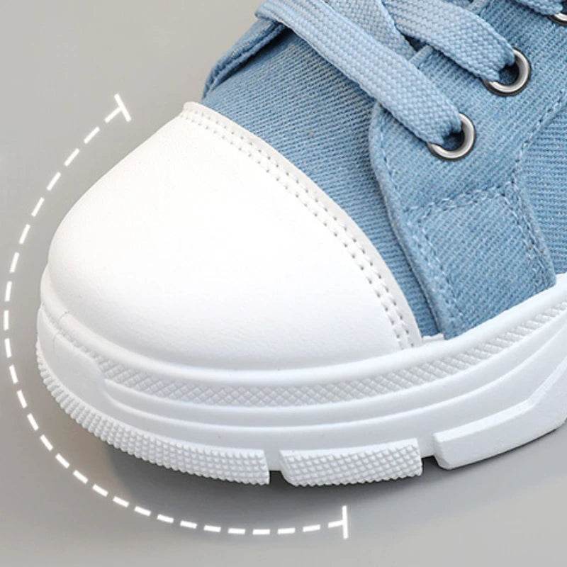2024 Women's High Top Sneakers - Denim Canvas Lace-Up Boots - Buy Center UK