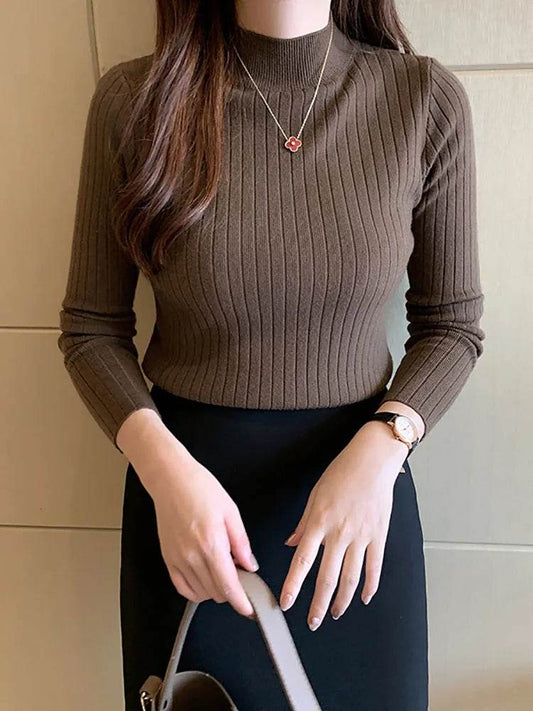 HELIAR Women Mockneck Cashmere Sweater - Elegant Autumn Knit - Buy Center UK