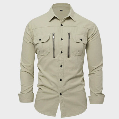 Buy Center Men's Outdoor Cargo Shirts - 100% Cotton, Multi Pocket - Buy Center UK