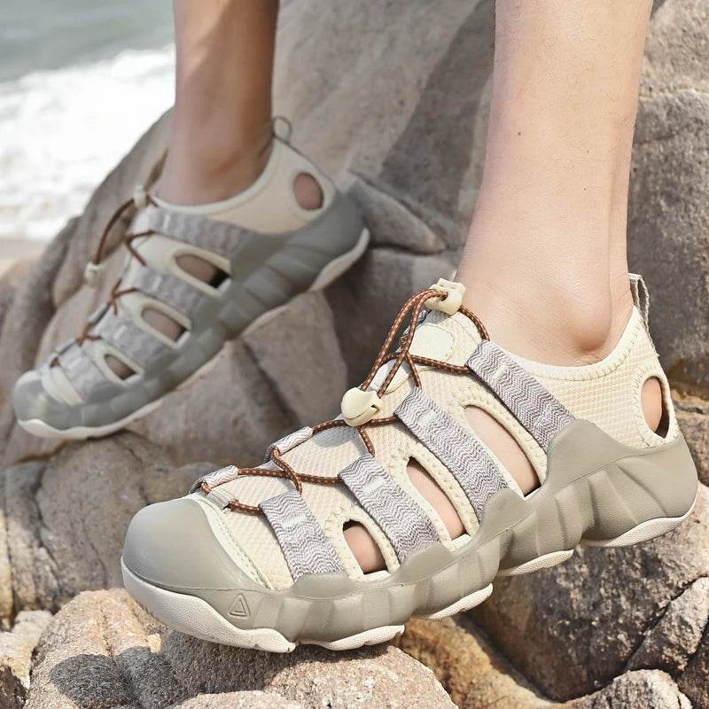 Buy Center Men's Genuine Leather Sandals - Casual Breathable Comfort - Buy Center UK