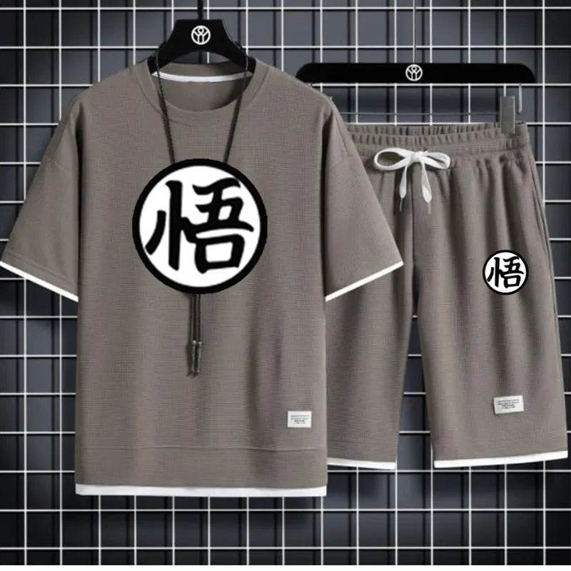 2024 Summer Men's Anime Tracksuit - Goku T-Shirt & Shorts Set - Buy Center UK