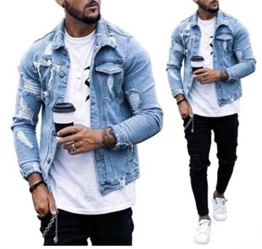 Buy Center Men's Denim Jacket - Irregular Design & Casual Style - Buy Center UK