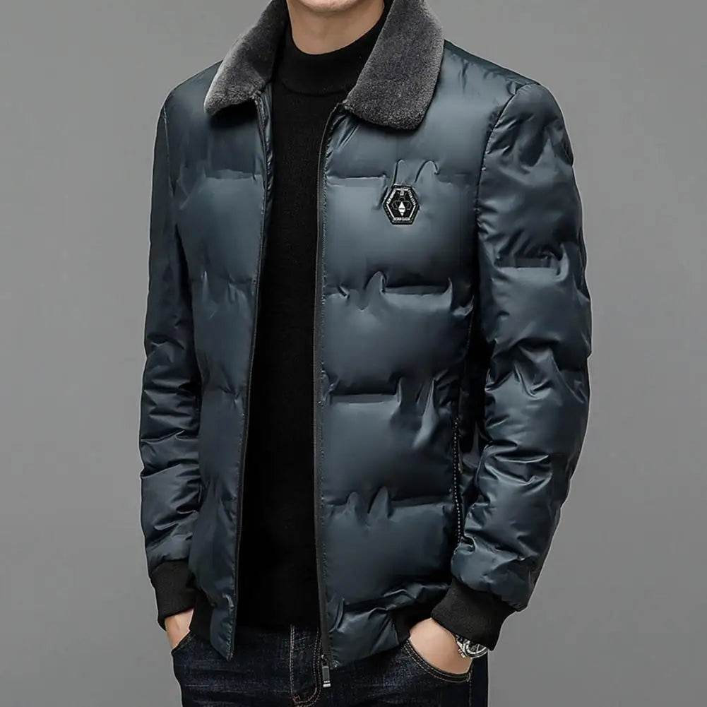 Buy Center Men’s Thickened Down Coat - Windproof, Faux Fur Lapel - Buy Center UK