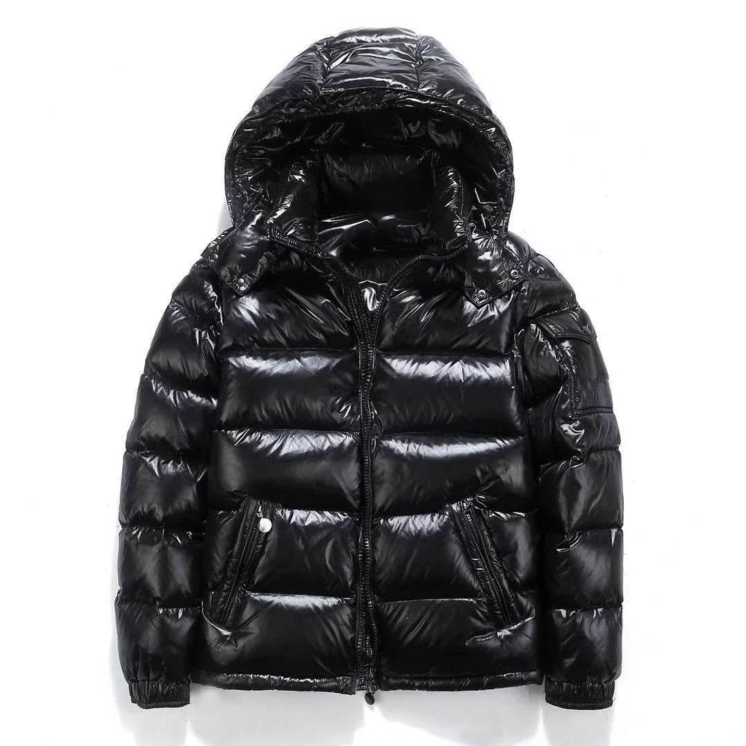 Buy Center Glossy Down Jacket for Men - Thickened, Hooded, Warm - Buy Center UK
