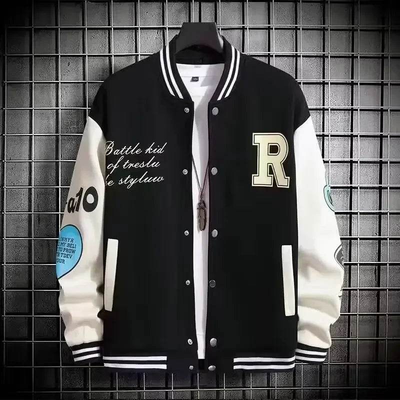 Trendy Men's Baseball Jacket - Casual Loose Fit for Spring & Autumn - Buy Center UK
