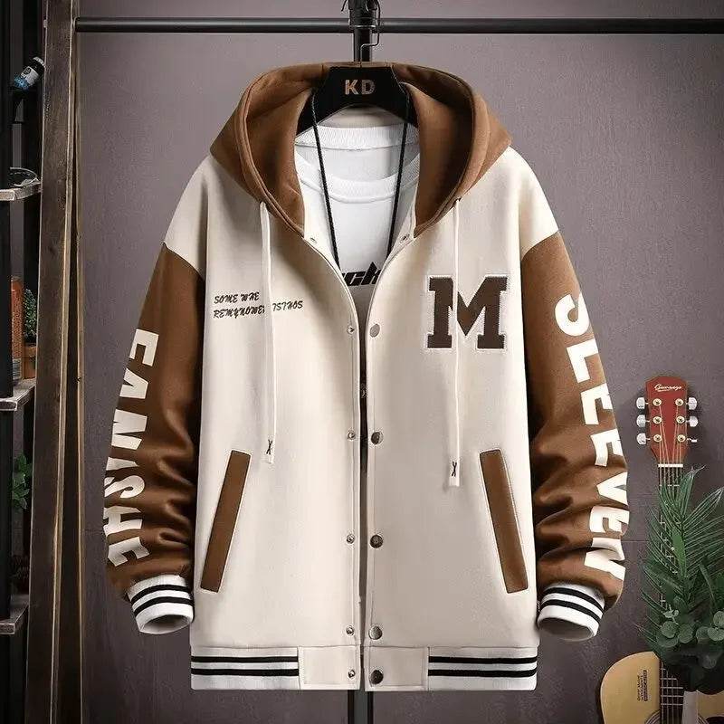 Buy Center Trendy Letter Print Hooded Jacket - Loose Fit Cardigan - Buy Center UK