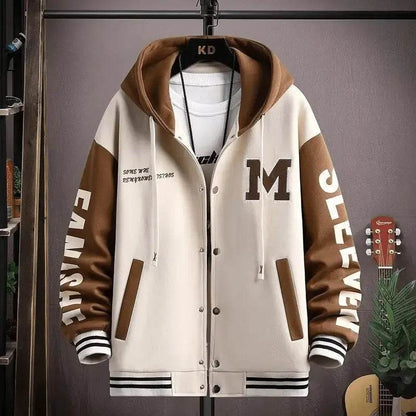 Buy Center Trendy Letter Print Hooded Jacket - Loose Fit Cardigan - Buy Center UK