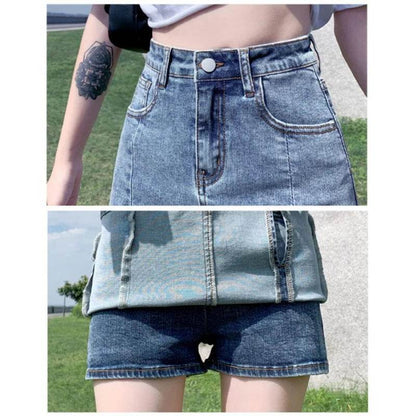 Buy Center Korean High Waist Denim Mini Skirt - Sexy & Chic Design - Buy Center UK