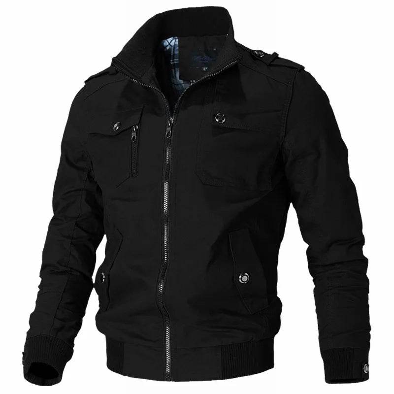 Buy Center Men's Slim Military Bomber Jacket - Casual Fashion Essential - Buy Center UK