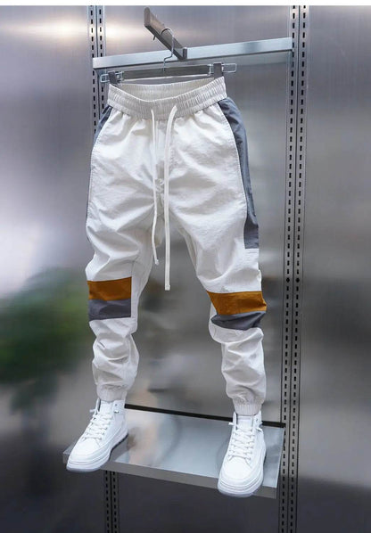 Buy Center Men's Patchwork Jogger Pants - Slim Fit, Elastic Waist - Buy Center UK