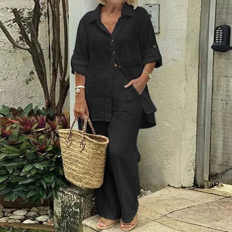 Buy Center Women's Summer Cotton Linen 2 Piece Set - Stylish & Comfortable - Buy Center UK