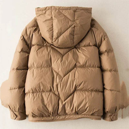Buy Center Women's Oversize Duck Down Coat - Warm Hooded Jacket - Buy Center UK