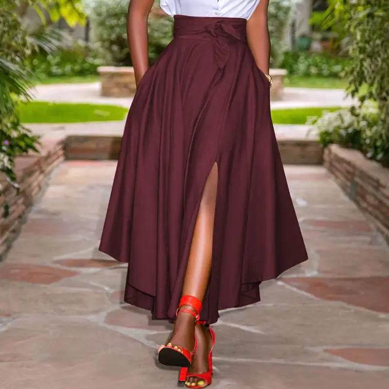 ZANZEA Summer Party Sundress - High Waist Irregular Skirt Maxi Dress - Buy Center UK