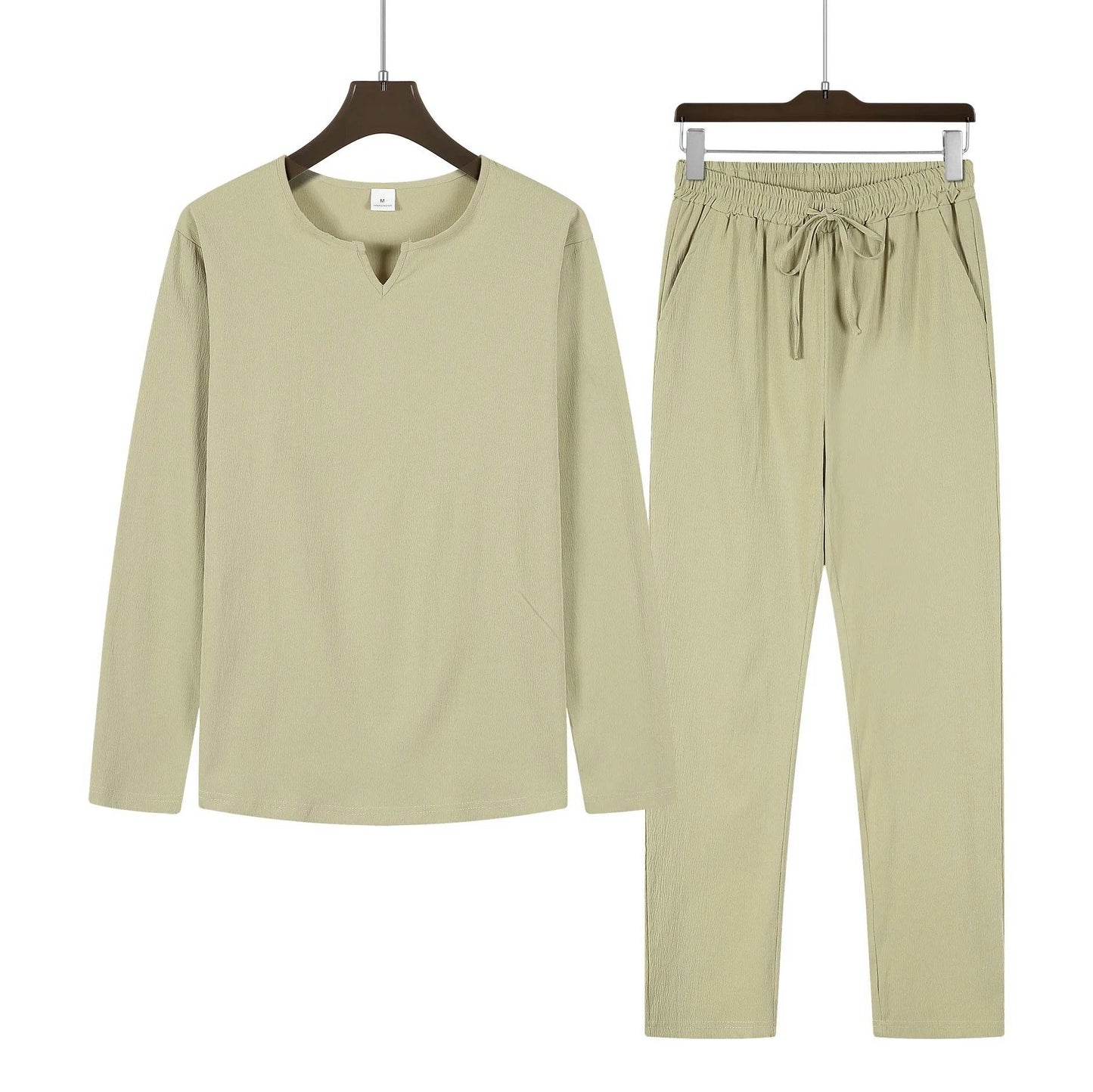 2pcs Men’s V-Neck Shirt & Sweatpants Set - Perfect Beach Wear - Buy Center UK