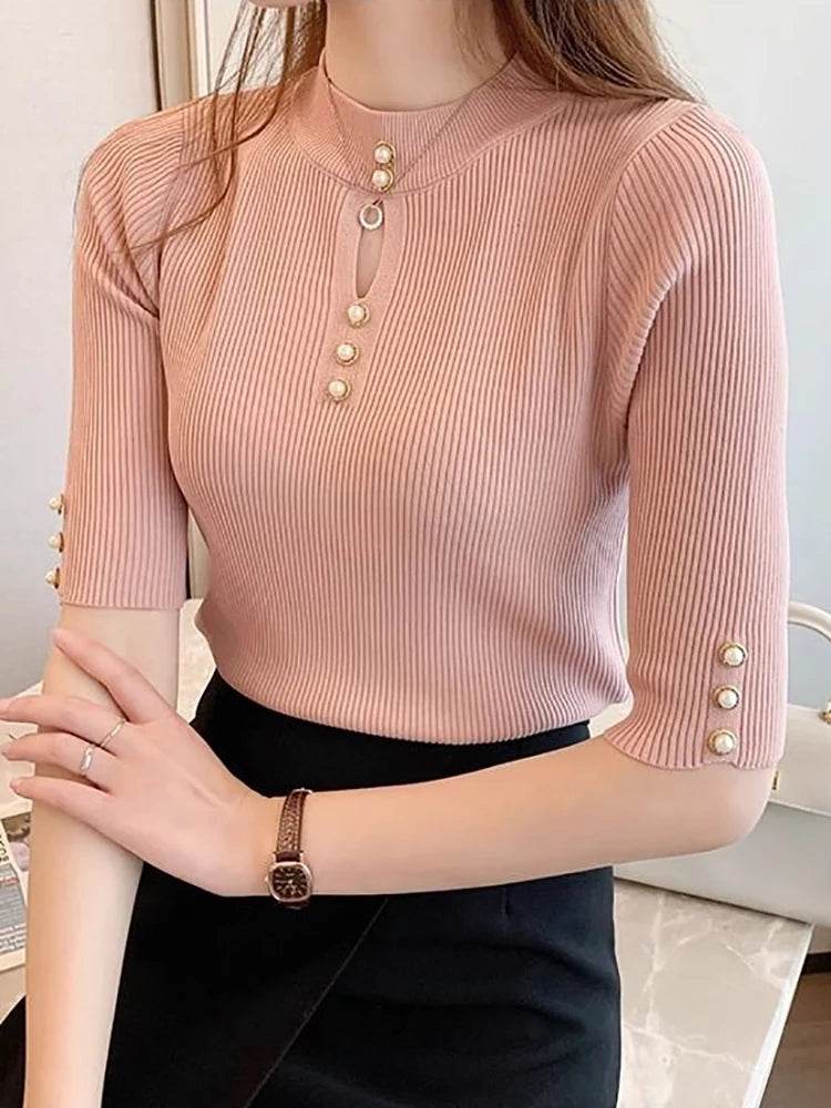 Buy Center 2025 Korean Fashion Slim Solid Sweater for Women - Buy Center UK