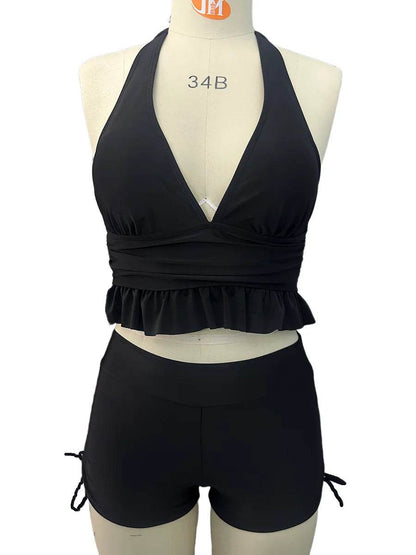 Buy Center Halter Tankini Two Piece Swimsuit - Women’s Solid Beachwear - Buy Center UK