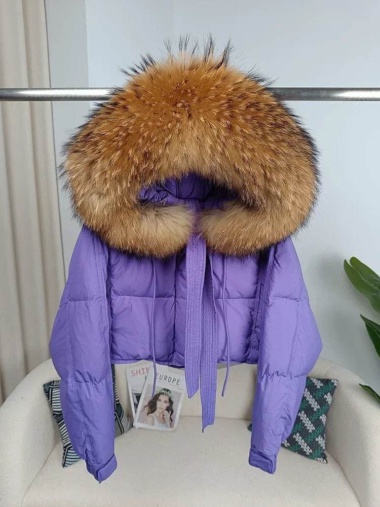 Buy Center Winter Women Jacket - Detachable Fur Collar & Duck Down - Buy Center UK