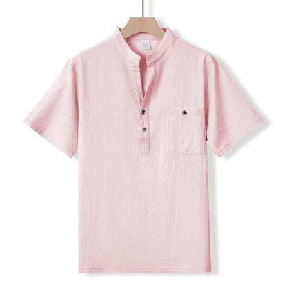 Buy Center Men's Stand Up Collar T-Shirt - Breathable Cotton Polo - Buy Center UK