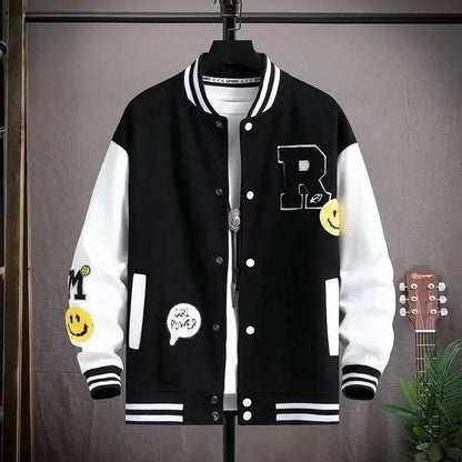 Trendy Men's Baseball Jacket - Casual Loose Fit for Spring & Autumn - Buy Center UK