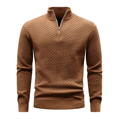 Buy Center Men's Winter Warm Mock Neck Zip Up Sweater - Soft Knit - Buy Center UK