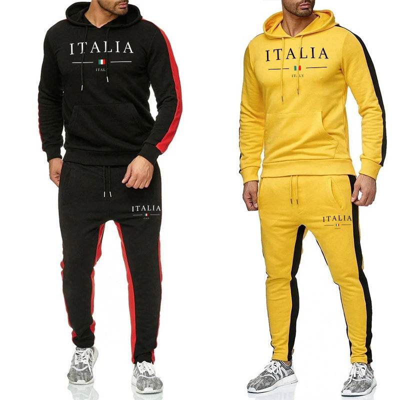 Buy Center Italy Trend Hooded Sweatshirt & Jogger Pants Set - Buy Center UK