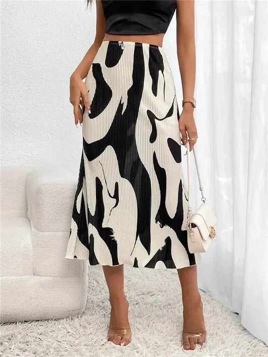 Buy Center Women's Pleated Midi Skirt - Autumn Fashion, High Waist - Buy Center UK
