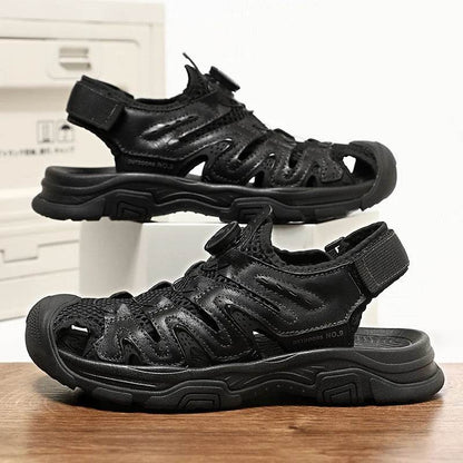 Buy Center Men's Casual Leather Sandals - Comfortable Summer Shoes - Buy Center UK