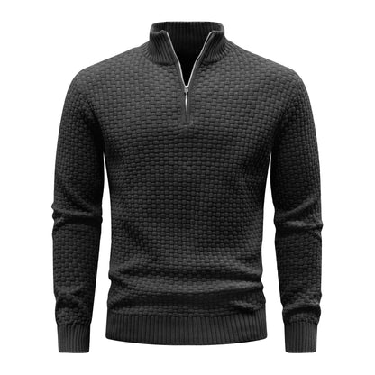 Buy Center Men's Winter Warm Mock Neck Zip Up Sweater - Soft Knit - Buy Center UK