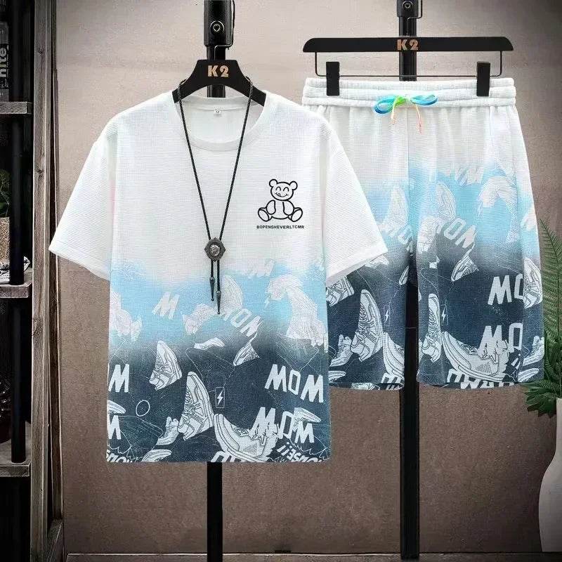 Buy Center Men's Gradient T-Shirt Set - Casual Summer Outfit - Buy Center UK