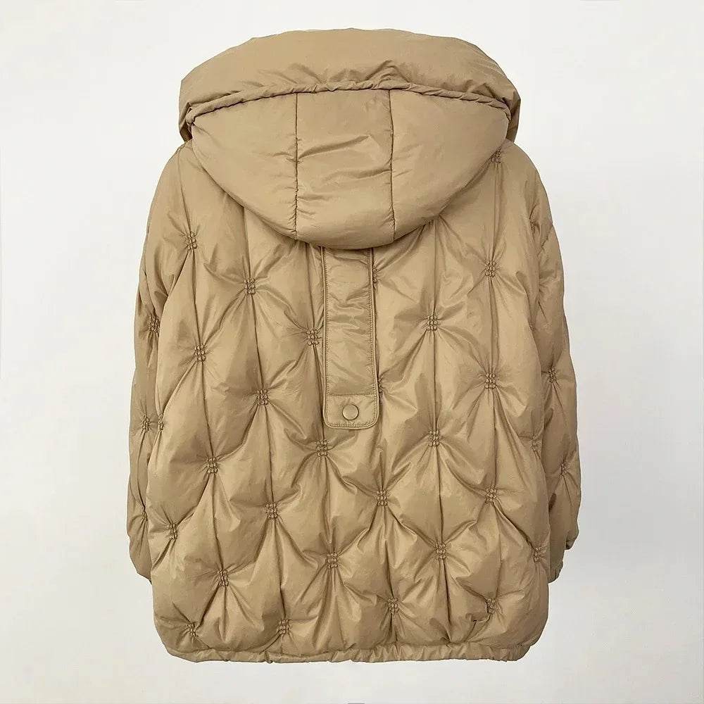 Women's Korean Down Jacket 2024 - Loose Fit, Warm Hooded Style - Buy Center UK