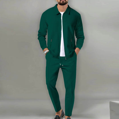 Buy Center 2025 Youth Slim Cardigan Jacket & Trouser Two-Piece Suit - Buy Center UK