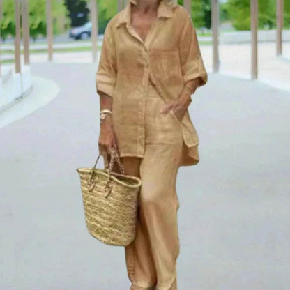 Buy Center Women's Summer Cotton Linen 2 Piece Set - Stylish & Comfortable - Buy Center UK