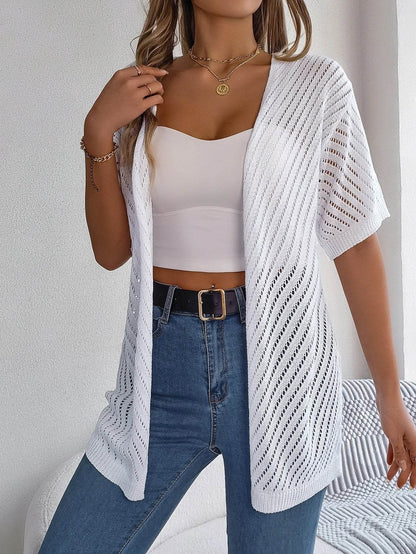 Buy Center Spring Summer Knitted Cardigan - Casual Hollow Out Fit - Buy Center UK