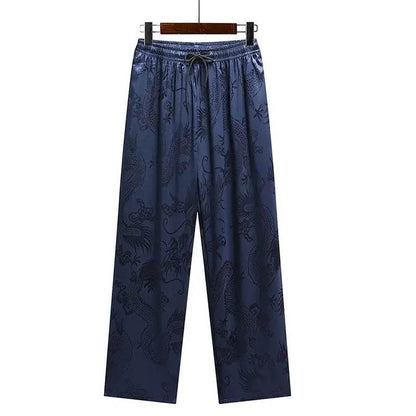 Buy Center Casual Ice Silk Tang Suit - Plus Size, Loose Fit for Men - Buy Center UK