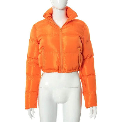 2024 Oversized Down Coat - Women's Cropped Puffer Jacket - Buy Center UK