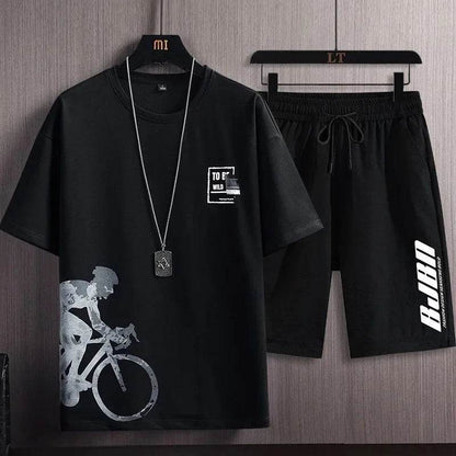 Buy Center Quick Dry Ice Silk Gradient Men's 2-Piece Set for Summer - Buy Center UK